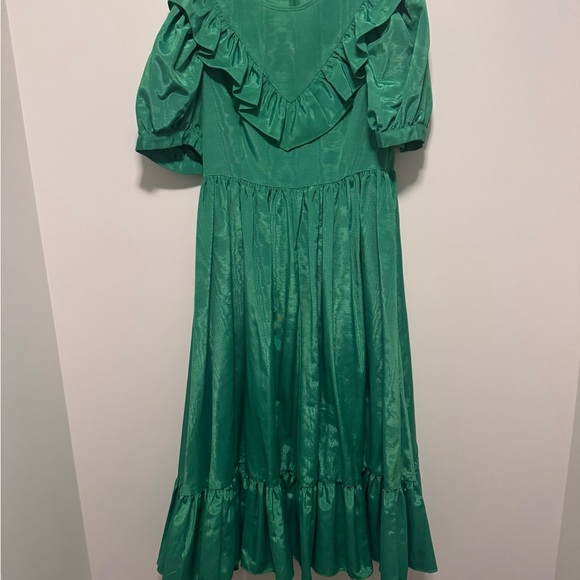 Batsheva Green Ruffled Dress - Picture 4 of 5